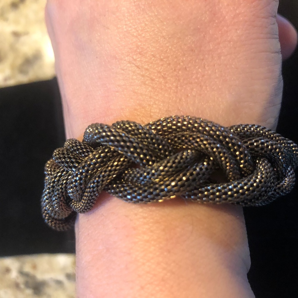 Bronze colour braided bracelet